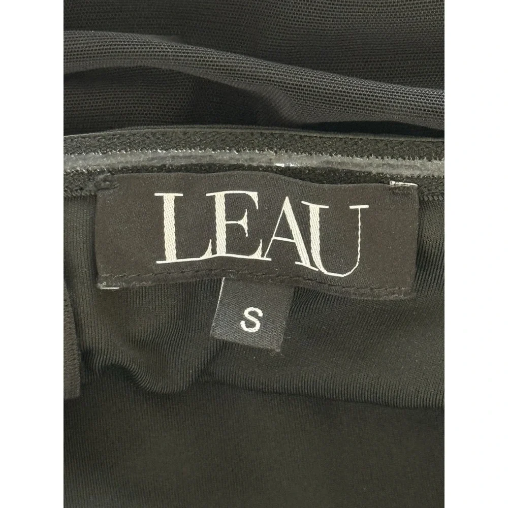 Leau Caro Corset Mini Dress Size Small‎ Black Strapless Ruched Bodycon Mesh